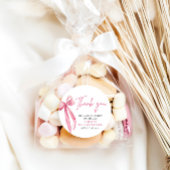 Sticker Rond Rose Pâle Nœud Elle Se Marie Réception de Mariage