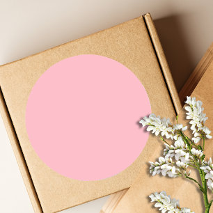 Sticker Rond Rose Pâle Tendance Couleur Unie Élégant Classiqu
