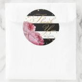 Sticker Rond Rose Parties scintillant Confetti Stripe Moderne F (Sac)