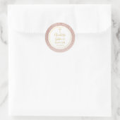 Sticker Rond Rose Parties scintillant or Baptême Christening (Sac)