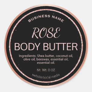 Sticker Rond Rose Parties scintillant or Beurre de corps Étique