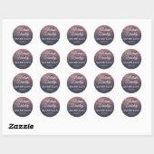 Sticker Rond Rose Parties scintillant or éclabousser marine Mar (Feuille)