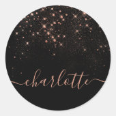 Sticker Rond Rose Parties scintillant Or Élégant Script glamour (Devant)