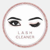 Sticker Rond Rose Parties scintillant or Eyelash Extensions Las (Devant)