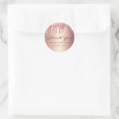 Sticker Rond Rose Parties scintillant or Merci de Fête des ma (Sac)