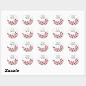 Sticker Rond Rose Perle Lily Rose Fête de Mariage (Feuille)