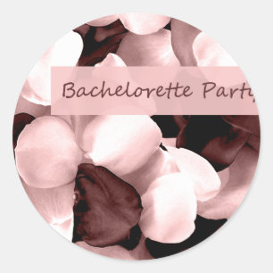 Sticker Rond rose pétales bachelorette fête