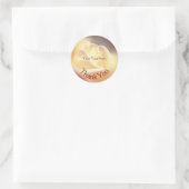 Sticker Rond Rose Pétales Fleur Merci Personnalisé (Sac)