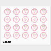 Sticker rond rose pieds pour bébé (Feuille)
