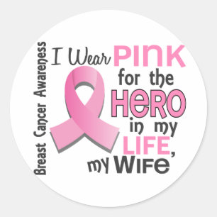Sticker Rond Rose Pour Héros Dans Ma Vie 3 Femme Cancer Du Sein