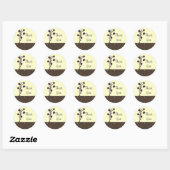 Sticker Rond Rose pourpre et chocolat Merci (Feuille)
