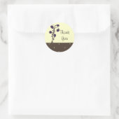 Sticker Rond Rose pourpre et chocolat Merci (Sac)