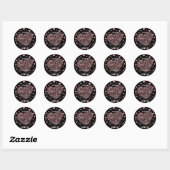 Sticker Rond Rose prendre un selfie Coeur Lips Lipstick réducti (Feuille)