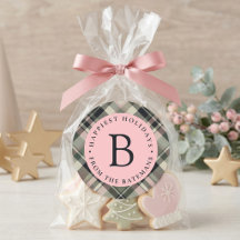 Rose Prépa Carreaux Monogramme Noël Fêtes