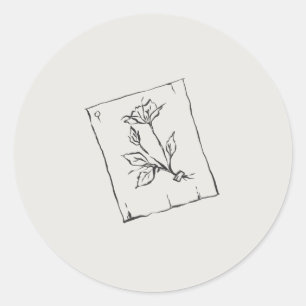 Sticker Rond Rose Pressée - Correspondance Régence
