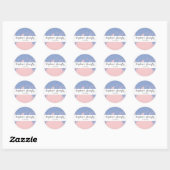 Sticker Rond Rose Quartz et Serenity Blue Paint Strokes (Feuille)
