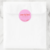 Sticker Rond Rose Red Ajouter Votre Logo Social Media (Sac)