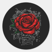 Sticker Rond Rose robuste (Devant)