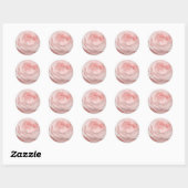 Sticker Rond Rose romantique (Feuille)