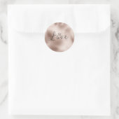 Sticker Rond Rose romantique Gold Love Mariage de coeur (Sac)