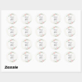 Sticker Rond Rose romantique Mariage géométrique (Feuille)