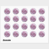 Sticker Rond Rose rose (Feuille)