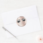 Sticker Rond Rose Rose Beauté Parties scintillant Gris Lash Net (Enveloppe)
