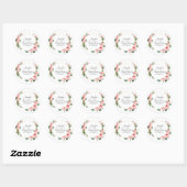 Sticker Rond Rose rose blushante (Feuille)