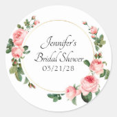 Sticker Rond Rose rose blushante (Devant)