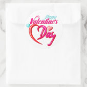 Sticker rond rose rose Coeur Saint Valentin (Sac)