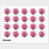 STICKER ROND ROSE ROSE ÉLÉGANTE (Feuille)