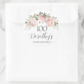Sticker Rond Rose rose florale 100e anniversaire (Sac)