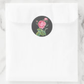 Sticker Rond Rose rose florale moderne (Sac)