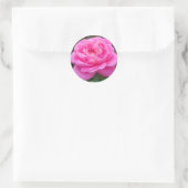Sticker Rond Rose rose 'Léonard de Vinci' (Sac)