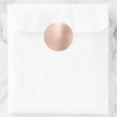 Sticker Rond Rose Rose Or Blush Métogramme Blanc (Sac)