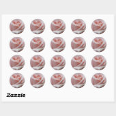 Sticker Rond Rose rose pâle (Feuille)