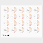 Sticker Rond Rose rose Pêche Moving Faire-part Classic Round (Feuille)