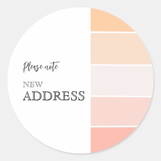 Sticker Rond Rose rose Pêche Moving Faire-part Classic Round (Devant)