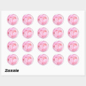 Sticker Rond Rose rose rose (Feuille)