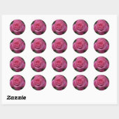 Sticker Rond Rose rose rose (Feuille)