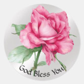 Sticker Rond Rose rose rose (Devant)