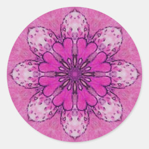 Sticker Rond ROSE rose rose violet violet violet blanc