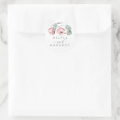 Sticker Rond Rose rose roux Dusty Mariage élégant (Sac)