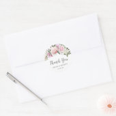 Sticker Rond Rose rose vierge Fleur mariage Favoriser (Enveloppe)