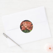 Sticker Rond Rose rose vintage (Enveloppe)