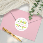 Sticker Rond Rose Roses Boho Aquarelle Florale Adresse de retou<br><div class="desc">Bouquet fleuri Boho aux roses roses roses et tons de verdure variés. Combiné à des champs modèles pour personnaliser les noms et l'adresse de retour, ce design est parfait pour vos mariages de printemps ou d'été ou d'autres envois saisonniers de fête et d'occasion. Conception composite par Holiday Hearts Designs (droits...</div>