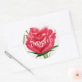 Sticker Rond Rose rouge (Enveloppe)