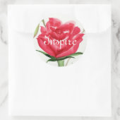 Sticker Rond Rose rouge (Sac)