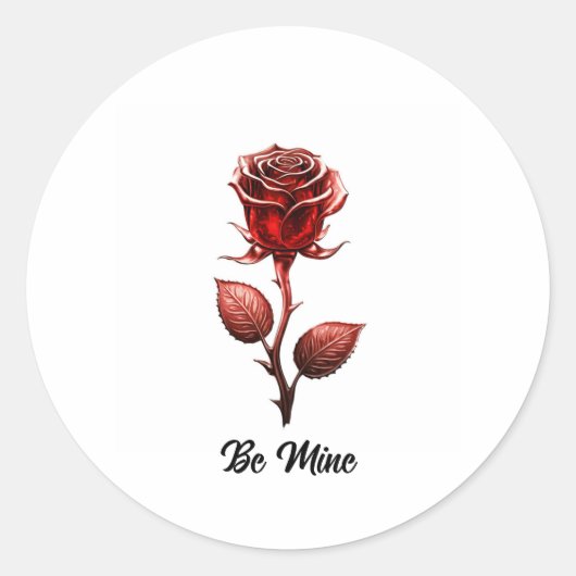 Sticker Rond Rose rouge (Devant)