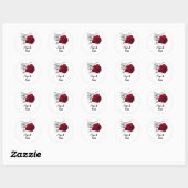 Sticker Rond Rose rouge (Feuille)